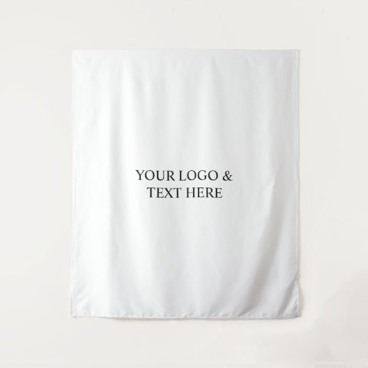 White Personalized – Your Logo & Text Here タペストリー (正面)