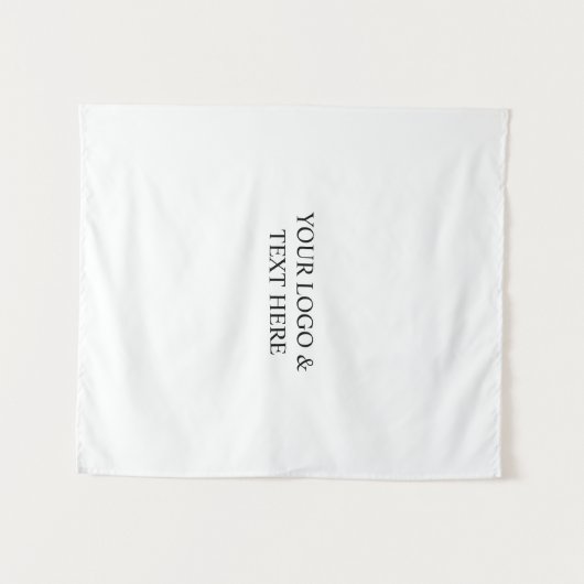 White Personalized – Your Logo & Text Here タペストリー (正面(横))