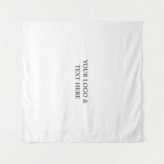 White Personalized – Your Logo & Text Here タペストリー (正面(横))