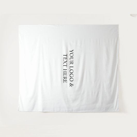 White Personalized – Your Logo & Text Here タペストリー (正面(横))