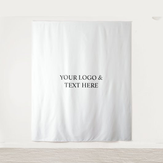 White Personalized – Your Logo & Text Here タペストリー (正面)