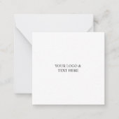 White Personalized – Your Logo & Text Here ノートカード (正面)