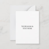 White Personalized – Your Logo & Text Here ノートカード (正面)