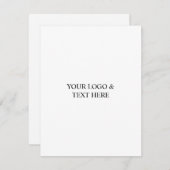 White Personalized – Your Logo & Text Here ノートカード (正面/裏面)