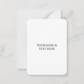 White Personalized – Your Logo & Text Here ノートカード (正面)