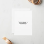 White Personalized – Your Logo & Text Here ノートカード (正面/裏面インサイチュ)