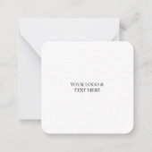 White Personalized – Your Logo & Text Here ノートカード (正面)