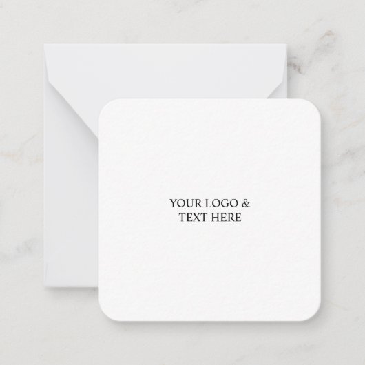 White Personalized – Your Logo & Text Here ノートカード (正面)