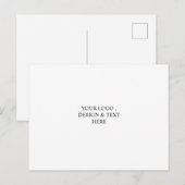 White Personalized – Your Logo & Text Here ポストカード (正面/裏面)