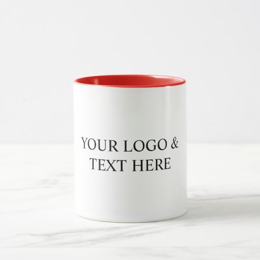White Personalized – Your Logo & Text Here マグカップ (中央)