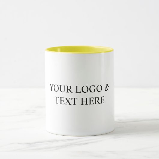 White Personalized – Your Logo & Text Here マグカップ (中央)