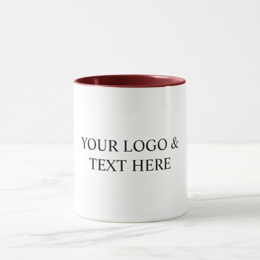 White Personalized – Your Logo & Text Here マグカップ (中央)