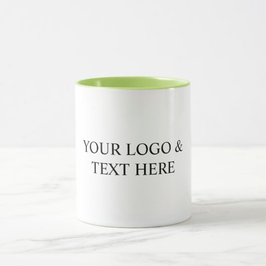 White Personalized – Your Logo & Text Here マグカップ (中央)