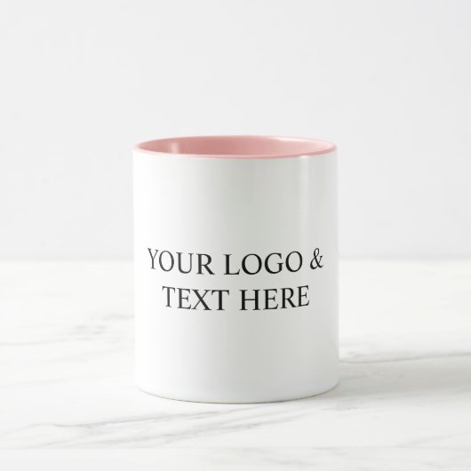 White Personalized – Your Logo & Text Here マグカップ (中央)