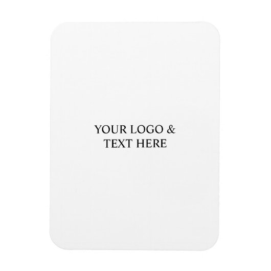 White Personalized – Your Logo & Text Here マグネット (縦)