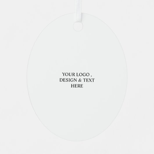 White Personalized – Your Logo & Text Here メタルオーナメント (正面)