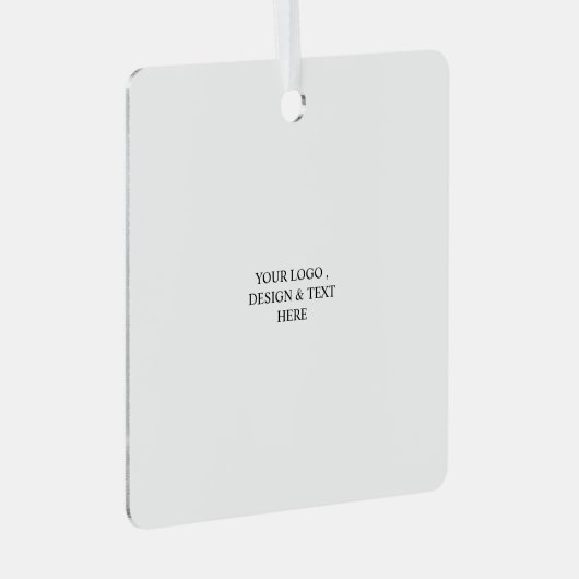White Personalized – Your Logo & Text Here メタルオーナメント (正面右)