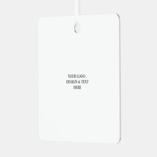White Personalized – Your Logo & Text Here メタルオーナメント (正面左)