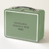 White Personalized – Your Logo & Text Here メタルランチボックス (正面)