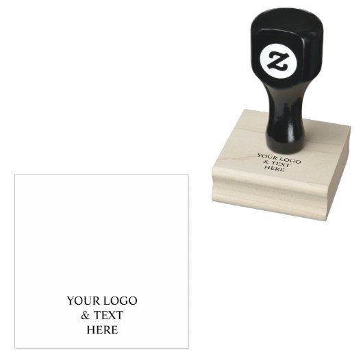 White Personalized – Your Logo & Text Here ラバースタンプ (押印)
