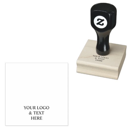 White Personalized – Your Logo & Text Here ラバースタンプ (押印)