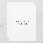 White Personalized – Your Logo & Text Here 招待状 (正面/裏面)