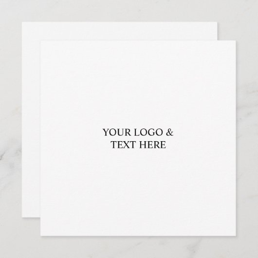 White Personalized – Your Logo & Text Here 招待状 (正面/裏面)