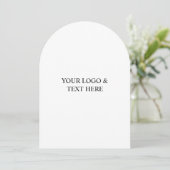 White Personalized – Your Logo & Text Here 招待状 (スタンド正面)