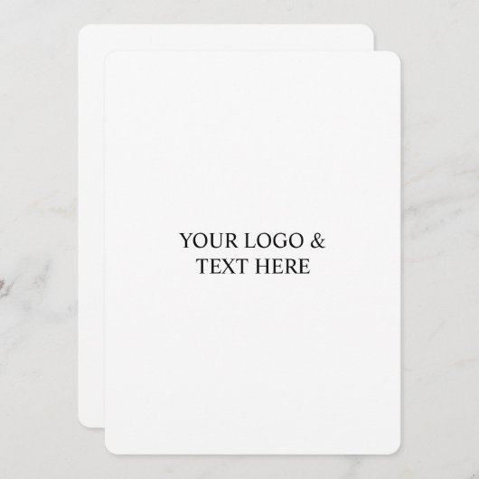 White Personalized – Your Logo & Text Here 招待状 (正面/裏面)