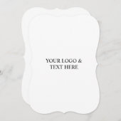 White Personalized – Your Logo & Text Here 招待状 (正面/裏面)