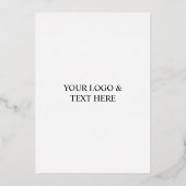 White Personalized – Your Logo & Text Here 箔シーズンカード (正面)