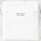 White Personalized – Your Logo & Text Here 長方形シール (バッグ)