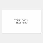 White Personalized – Your Logo & Text Here 長方形シール (正面)