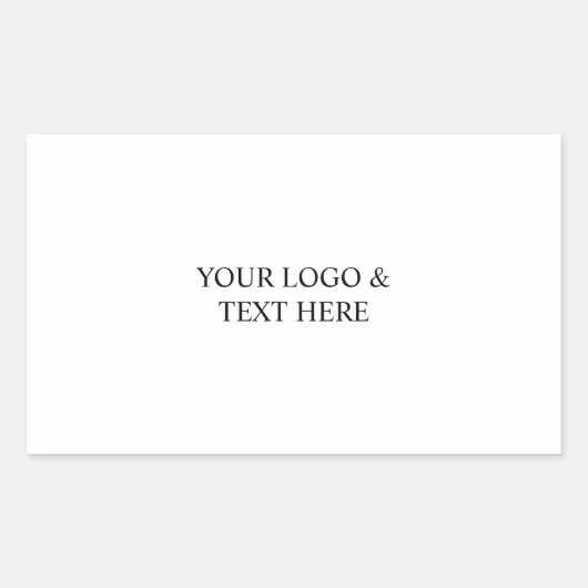 White Personalized – Your Logo & Text Here 長方形シール (正面)