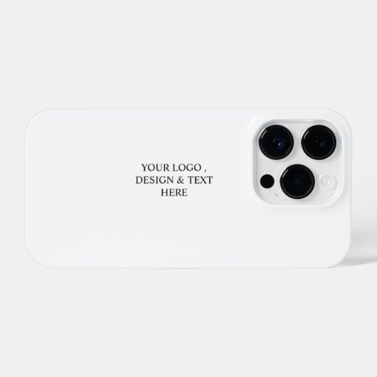 White Personalized – Your Logo & Text Here iPhoneケース (裏面横)