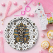 🤍 White Pharaoh Mummy Paper Plate 🎃🍽️ ペーパープレート (パーティー)