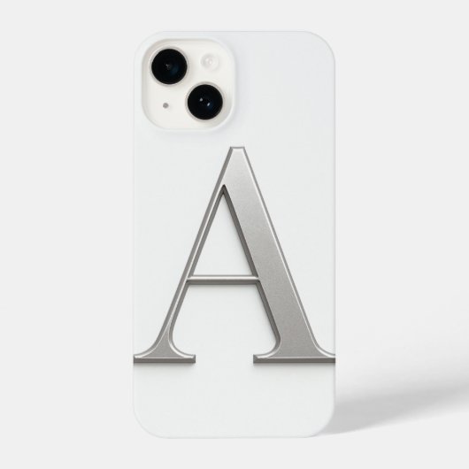 White Phone Case with Silver Letter Trendy iPhoneケース (裏面)