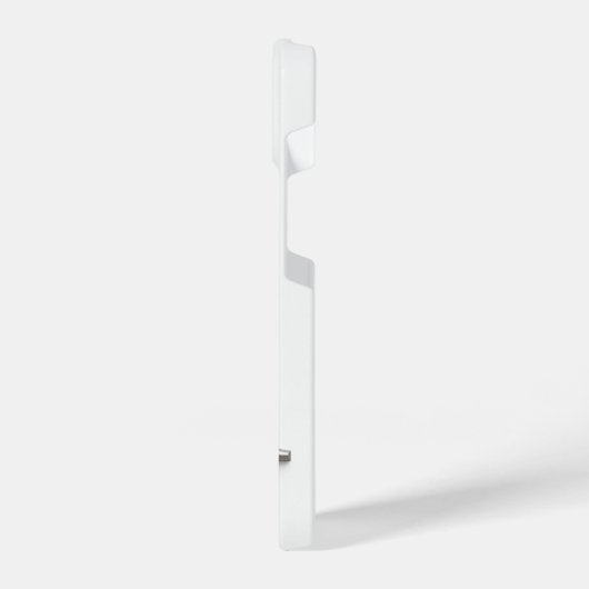 White Phone Case with Silver Letter Trendy iPhoneケース (左側面)