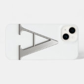White Phone Case with Silver Letter Trendy iPhoneケース (裏面横)