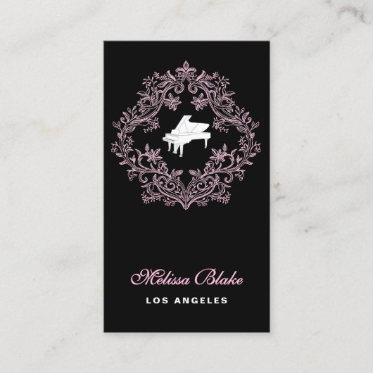 white piano business card 名刺 (正面)