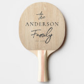 White Pine Hand Written Family Name 卓球ラケット (裏面)