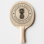 White Pine Pineapple Wedding Crest & Names 卓球ラケット (裏面)