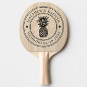 White Pine Pineapple Wedding Crest & Names 卓球ラケット (正面)