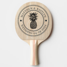 White Pine Pineapple Wedding Crest & Names 卓球ラケット