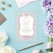 white pink baby's breath flowers First Communion アクリル招待状 (インサイチュ (ウェディング))