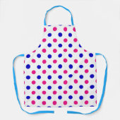 White Pink Blue Polka Dot Pattern エプロン (正面)