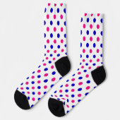 White Pink Blue Polka Dot Pattern ソックス (左)