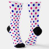 White Pink Blue Polka Dot Pattern ソックス (傾斜あり)