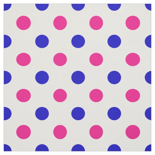 White Pink Blue Polka Dot Pattern ファブリック (見本)