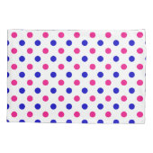 White Pink Blue Polka Dot Pattern 枕カバー (裏面)